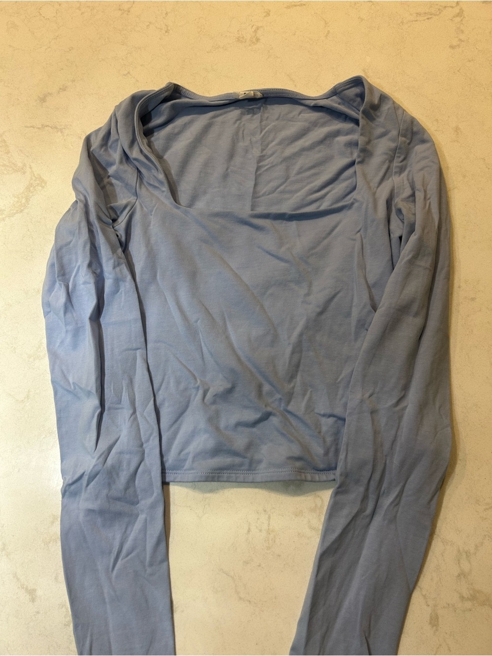Garage Light Blue Long Sleeve Scoop Neck Top